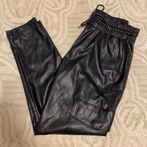 ZARA small black leather pants